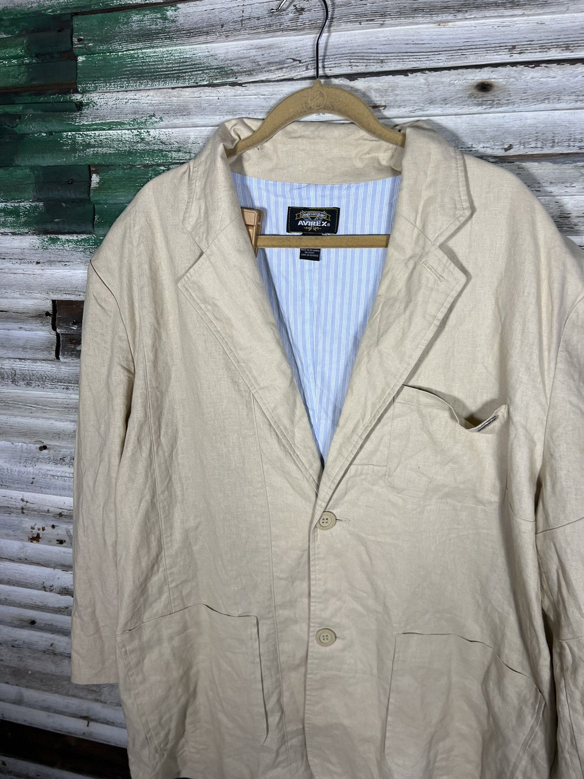 Avirex × Vintage Vintage AVIREX Jacket Beige Blazer 90s Y2K XXXL Size US XXL / EU 58 / 5 - 3 Thumbnail