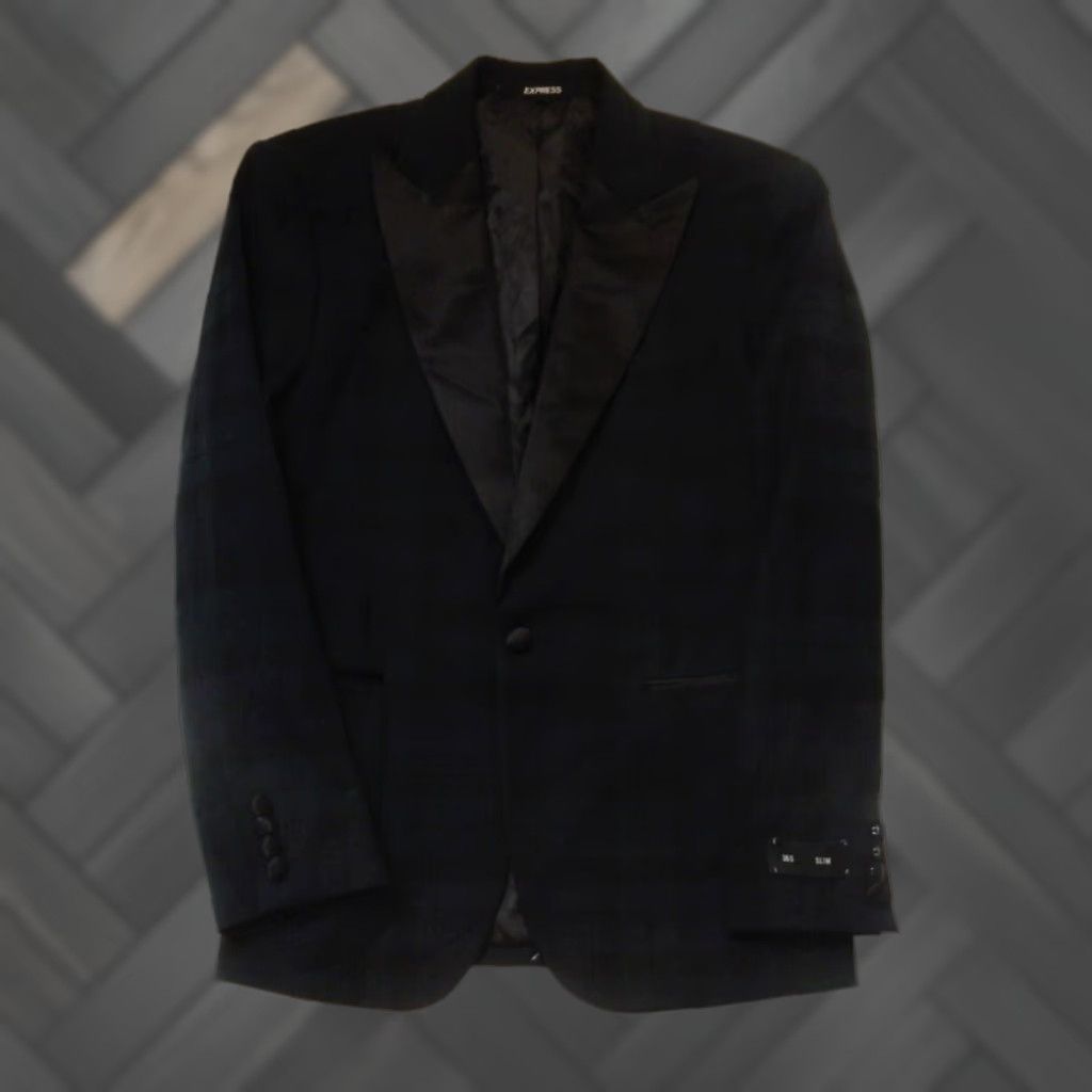 Express Express Men's Plaid Blazer Jacket Size 36 Short Green Size 36R - 1 Thumbnail