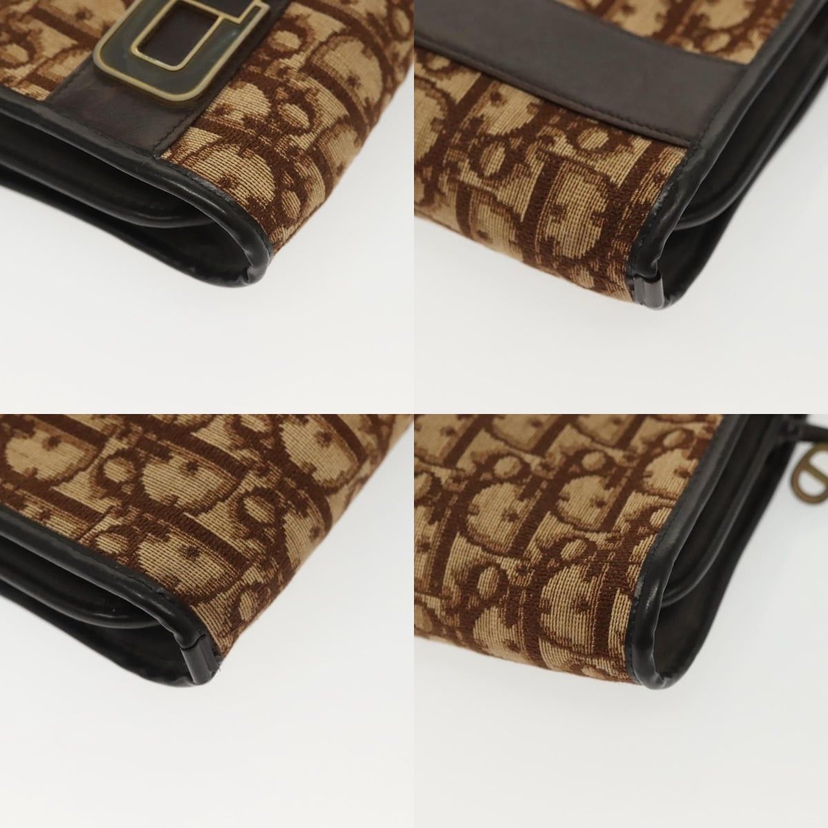 Dior DIOR Trotter Canvas Shoulder Bag Brown Gold Size ONE SIZE - 10 Thumbnail