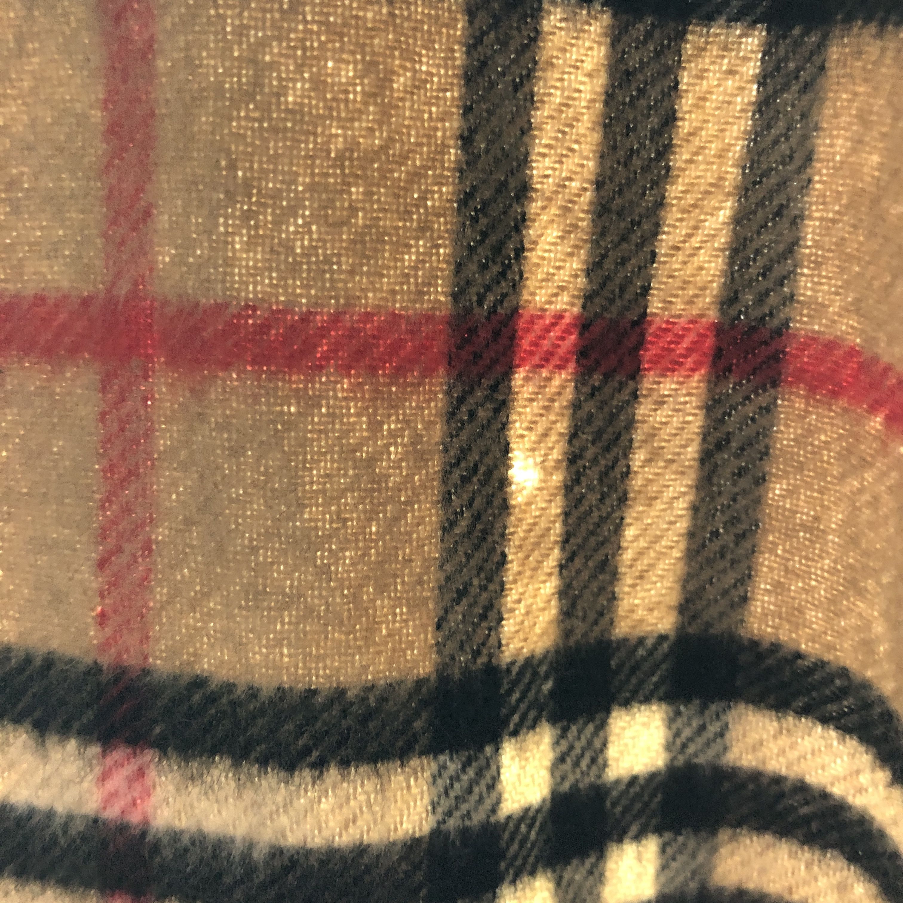 Burberry Burberrys Nova Check Tan Wool Scarf Muffler V2696 Size ONE SIZE - 14 Thumbnail
