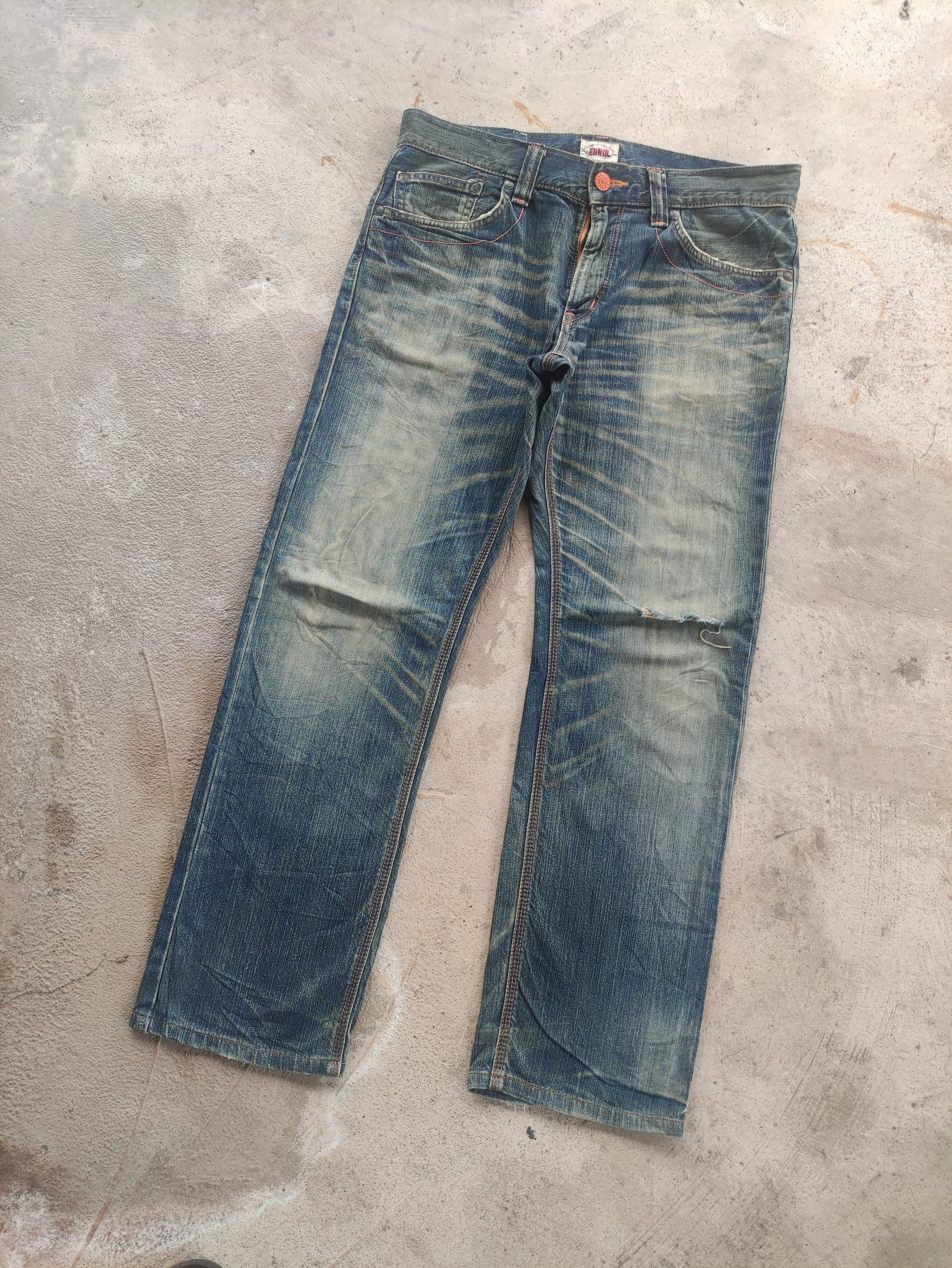 Edwin Vintage Edwin Jean Distressed Faded Denim Pants Size US 37 - 2 Thumbnail