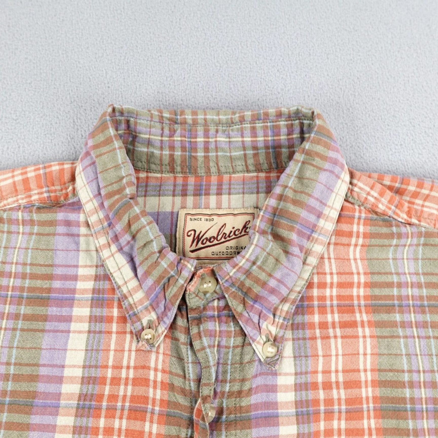 Vintage Woolrich Shirt Mens XL Tall Plaid Button-Up Casual Work Short Sleeve Cotton Flannel Button-Down Collar Outdoor Pockets Size US XL / EU 56 / 4 - 2 Thumbnail