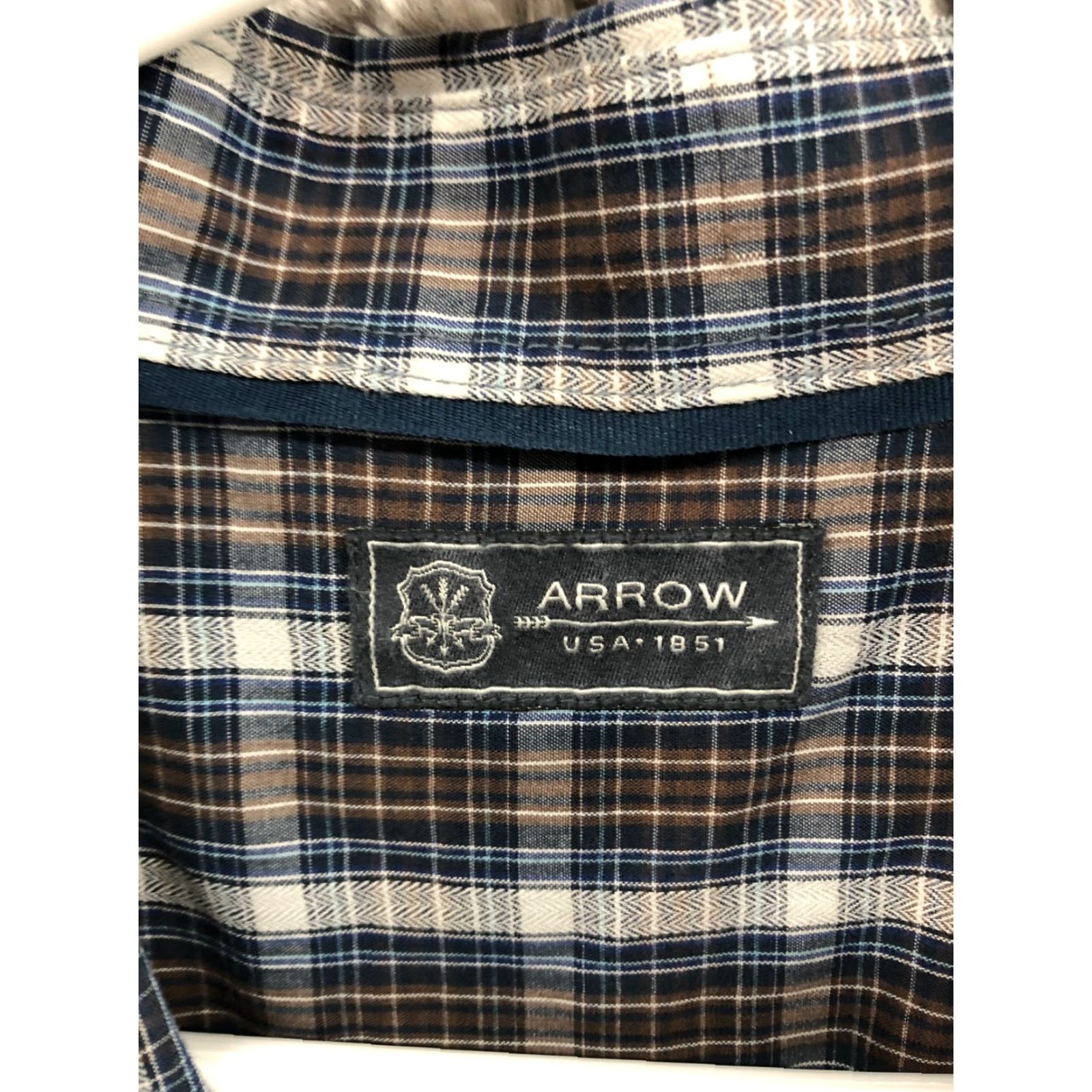 Arrow Arrow Shirt XL Mens Long Sleeve Button-Down Plaid Multicolor Collar Classic Modern Button Up Shirt Size US XL / EU 56 / 4 - 7 Thumbnail