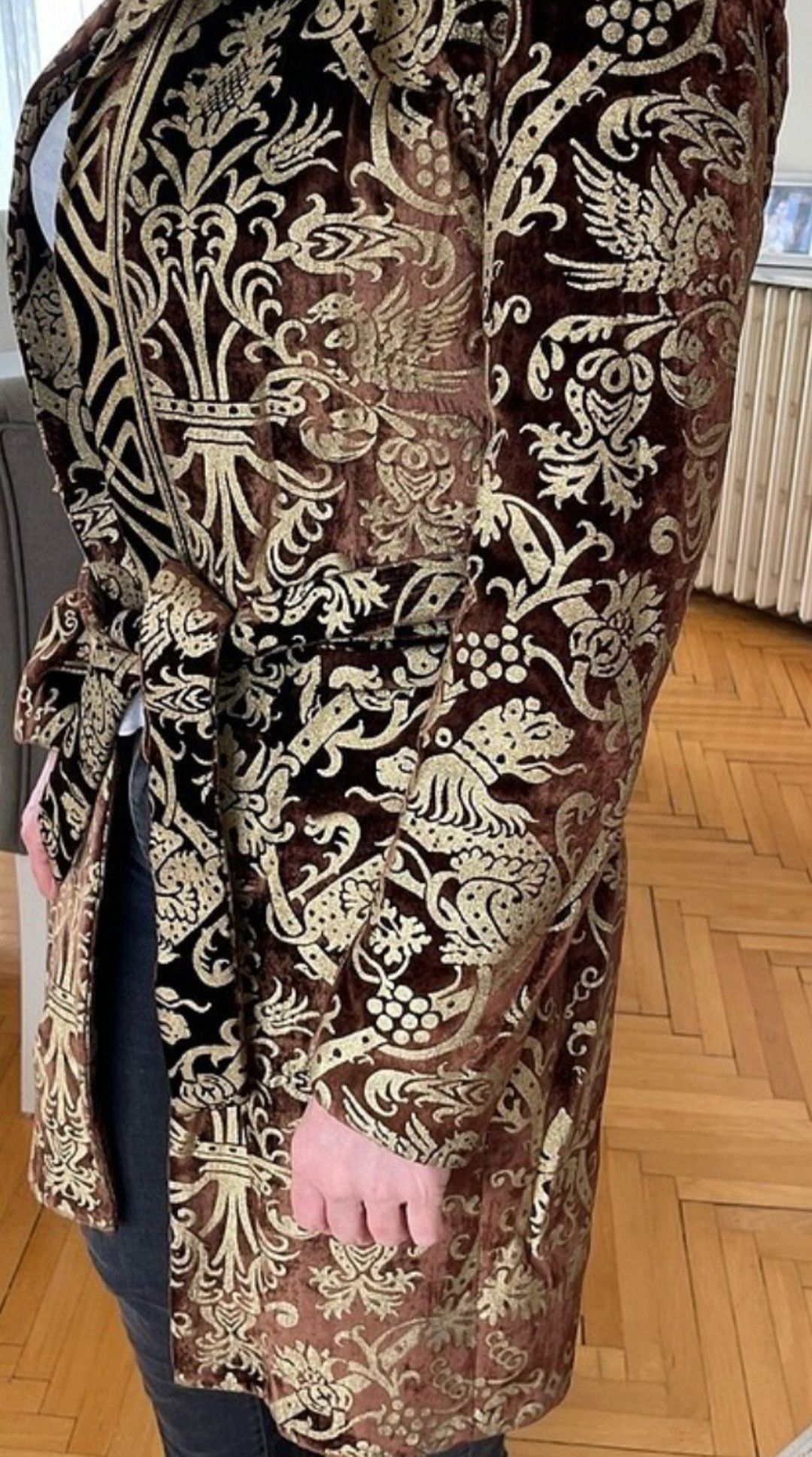 Roberto Cavalli ARCHIVE Roberto Cavalli FW06 Baroque Velvet Leopard Coat M Size M / US 6-8 / IT 42-44 - 7 Thumbnail