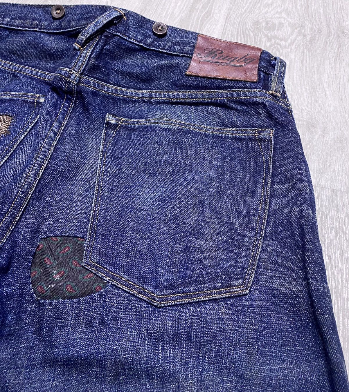 Rugby Ralph Lauren Rugby Ralph Lauren Faded Patchwork Stitched Jeans Denim Size US 31 - 11 Thumbnail