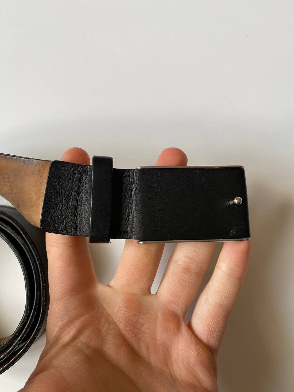 Gucci GUCCI top type leather plain belt size 90/36 black Size ONE SIZE - 3 Thumbnail