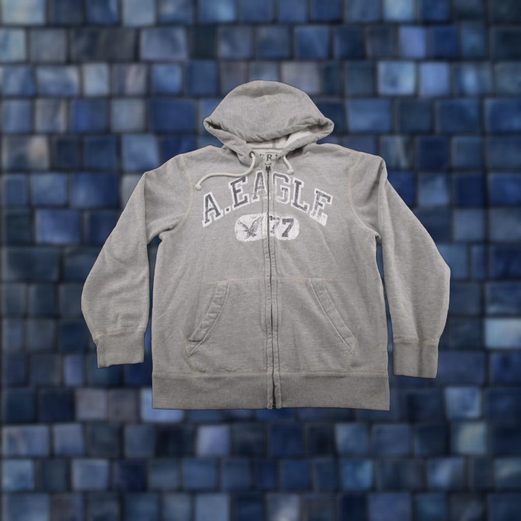 American Eagle Outfitters VINTAGE American Eagle Outfitters Hoodie Sweatshirt L Gray Cotton Fleece Hooded Grunge Sports All Seasons Mens 90s Theme Fall Winter Spring Size US L / EU 52-54 / 3 - 1 Thumbnail