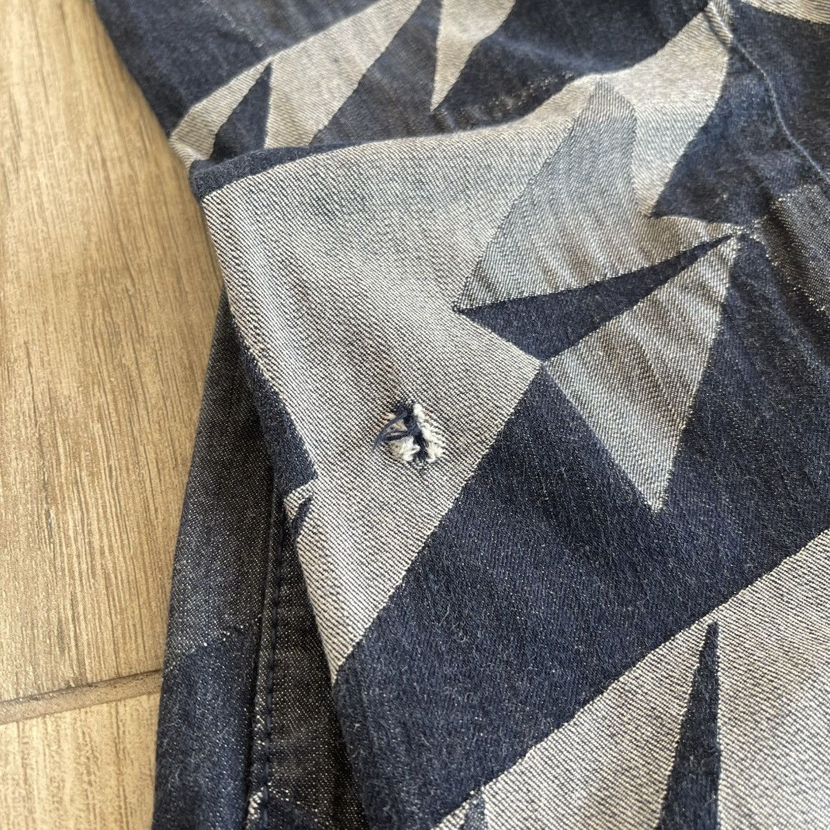 Issey Miyake A-POC Inside Geometric Prism Pattern Denim Jeans Size US 27 - 8 Thumbnail