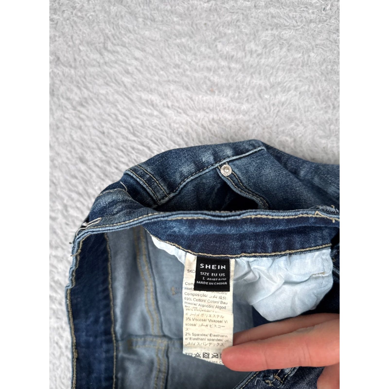 Shein VINTAGE SheIn Blue Denim Flare Jeans Womens 8 28x31 Mid Rise Distressed Cotton Blend 90s Women's Size 30" / US 8 / IT 44 - 7 Thumbnail