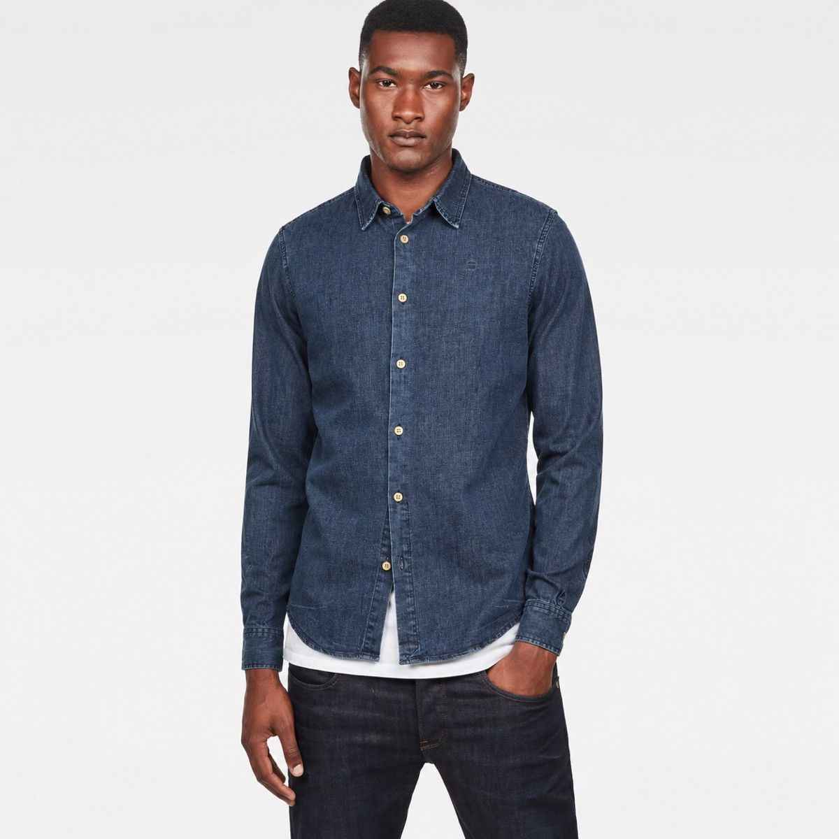 G-Star G-Star Raw Core Mens Blue Denim Shirt Button Up Casual Jean Size US L / EU 52-54 / 3 - 1 Thumbnail
