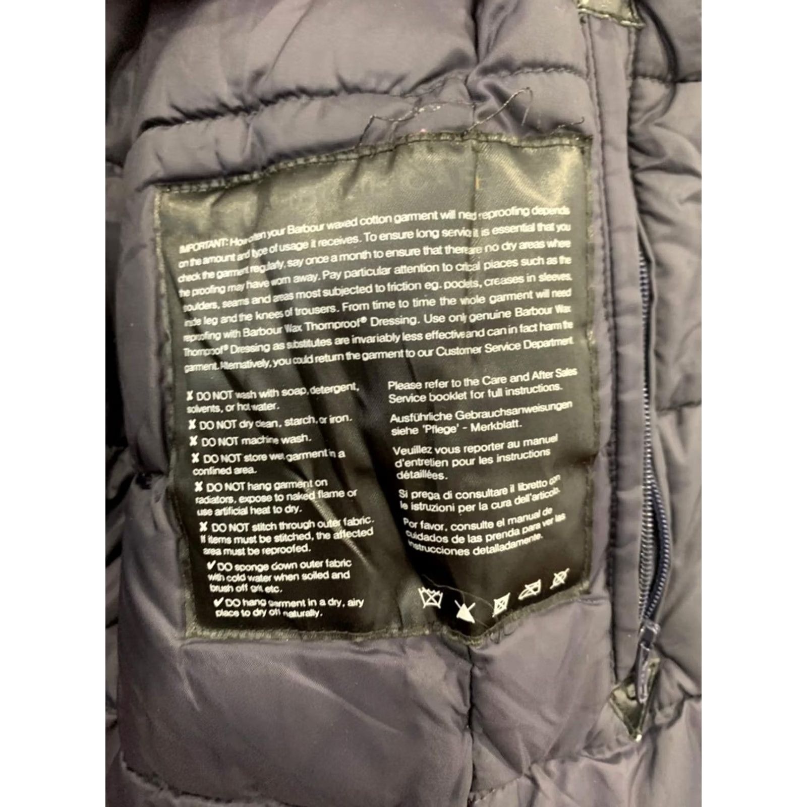 Barbour Barbour Jacket Women’s Navy Belted FibreDown Waxed Cotton Quilted 6 Size M / US 6-8 / IT 42-44 - 6 Thumbnail