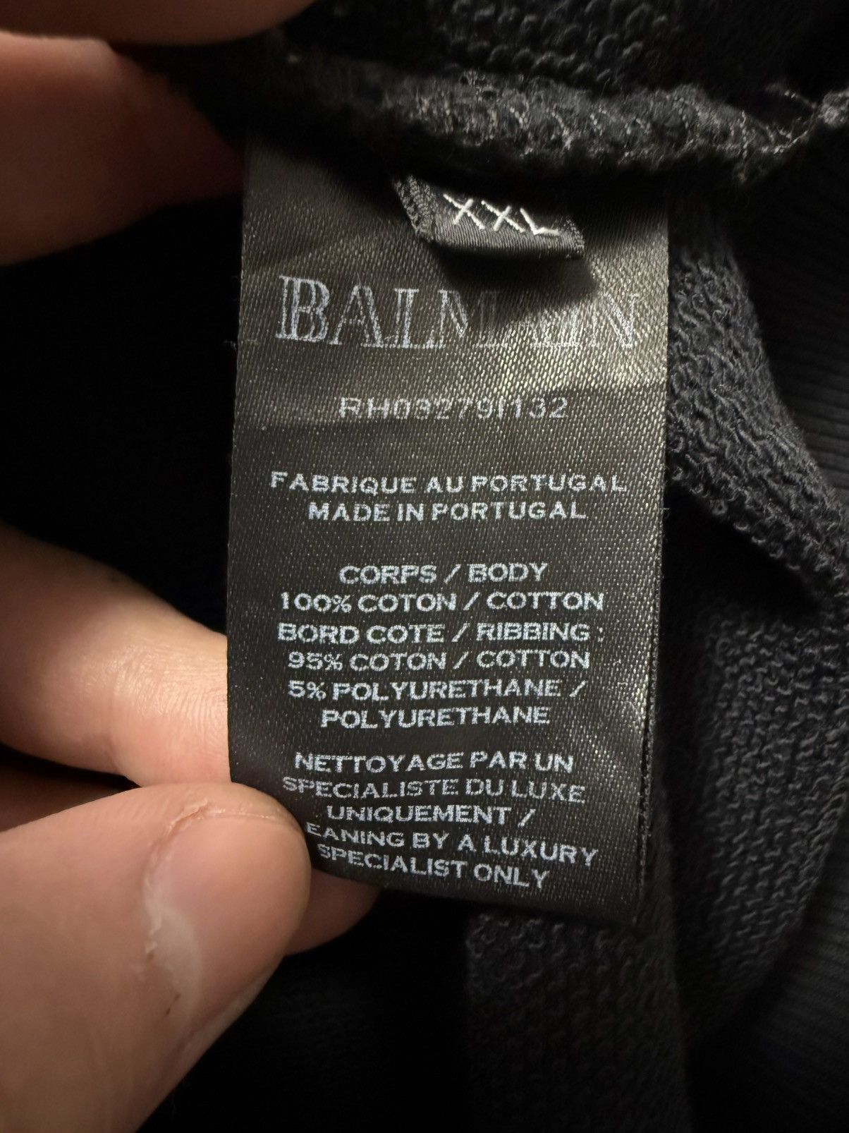 Balmain Vintage Balmain Sweatshirt Big Logo Distressed style Black Size US XXL / EU 58 / 5 - 8 Thumbnail