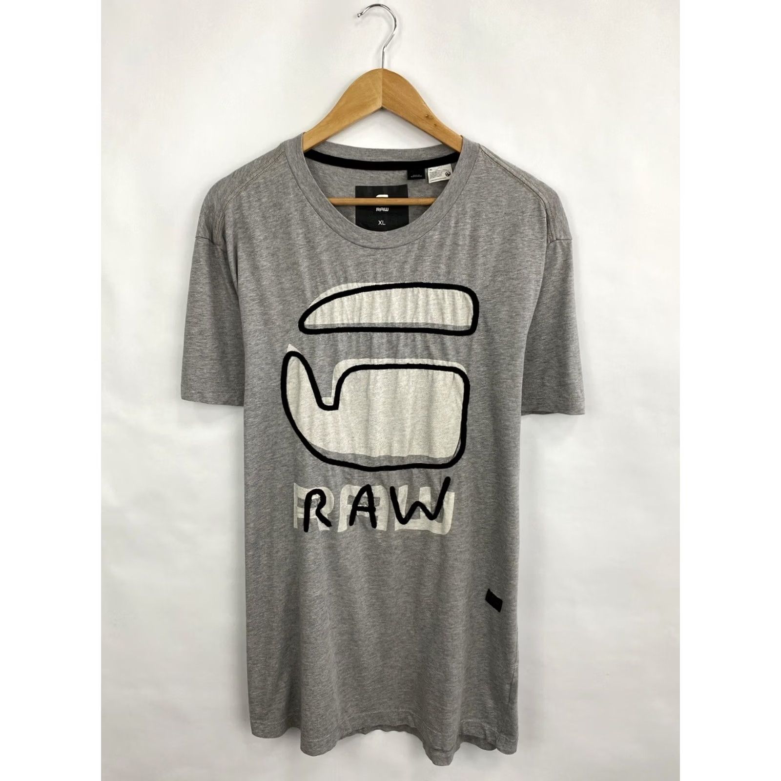 G-Star G Star Raw Big logo t-shirt Mens XL Grey Retro Logo Shirt Size US XL / EU 56 / 4 - 3 Thumbnail