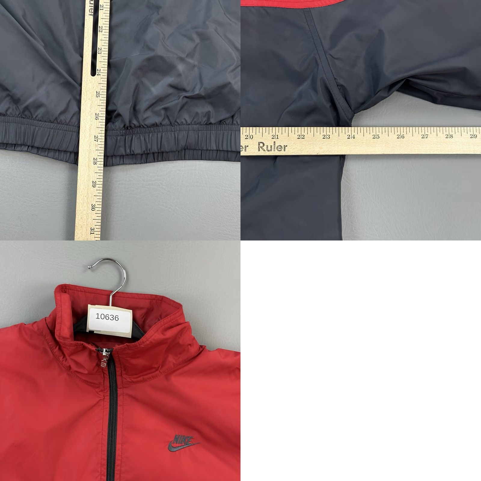 Nike Vintage Nike Jacket Mens Large Red Gray Full Zip Fleece Lined Windbreaker Y2K Size US L / EU 52-54 / 3 - 9 Thumbnail