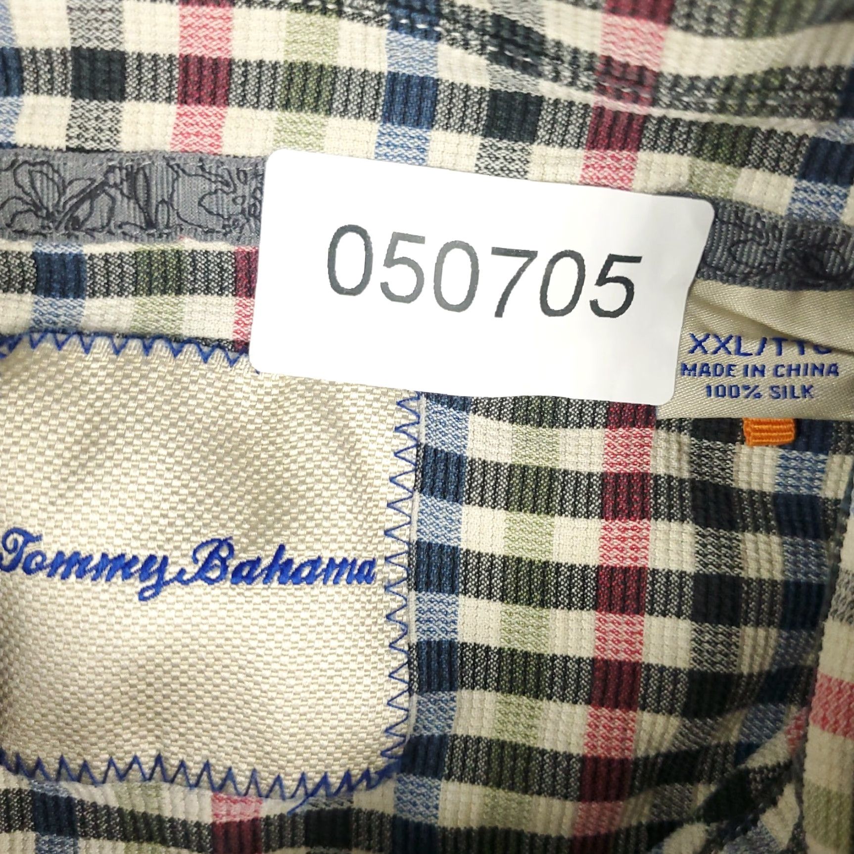 Tommy Bahama Tommy Bahama Silk Button-Up Shirt 2XL Blue Check Short Sleeve Mens Size US XXL / EU 58 / 5 - 6 Thumbnail