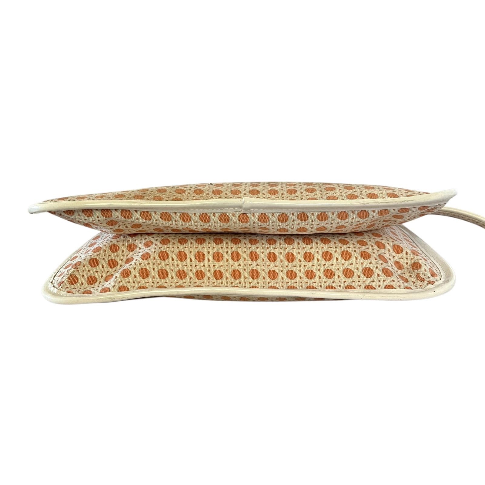 Vintage Lulu Guinness Lattice Print Coral White Wristlet Clutch Bag Size ONE SIZE - 7 Thumbnail