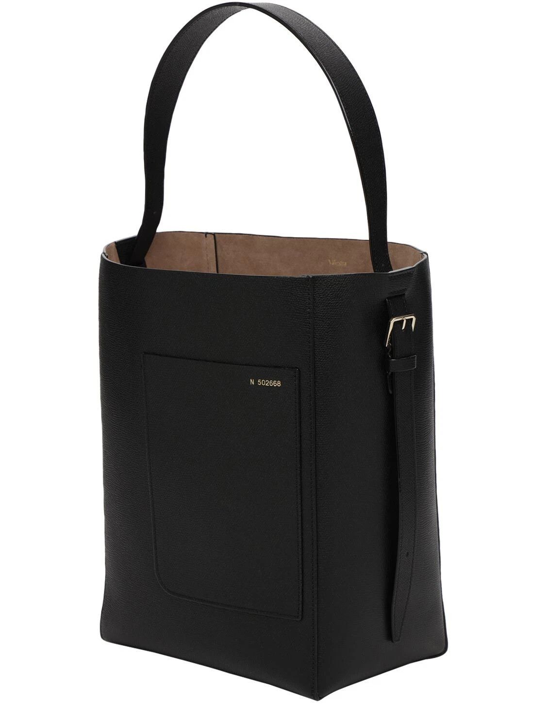 Valextra VALEXTRA Bucket Medium Black Leather Tote Bag New Size ONE SIZE - 2 Thumbnail