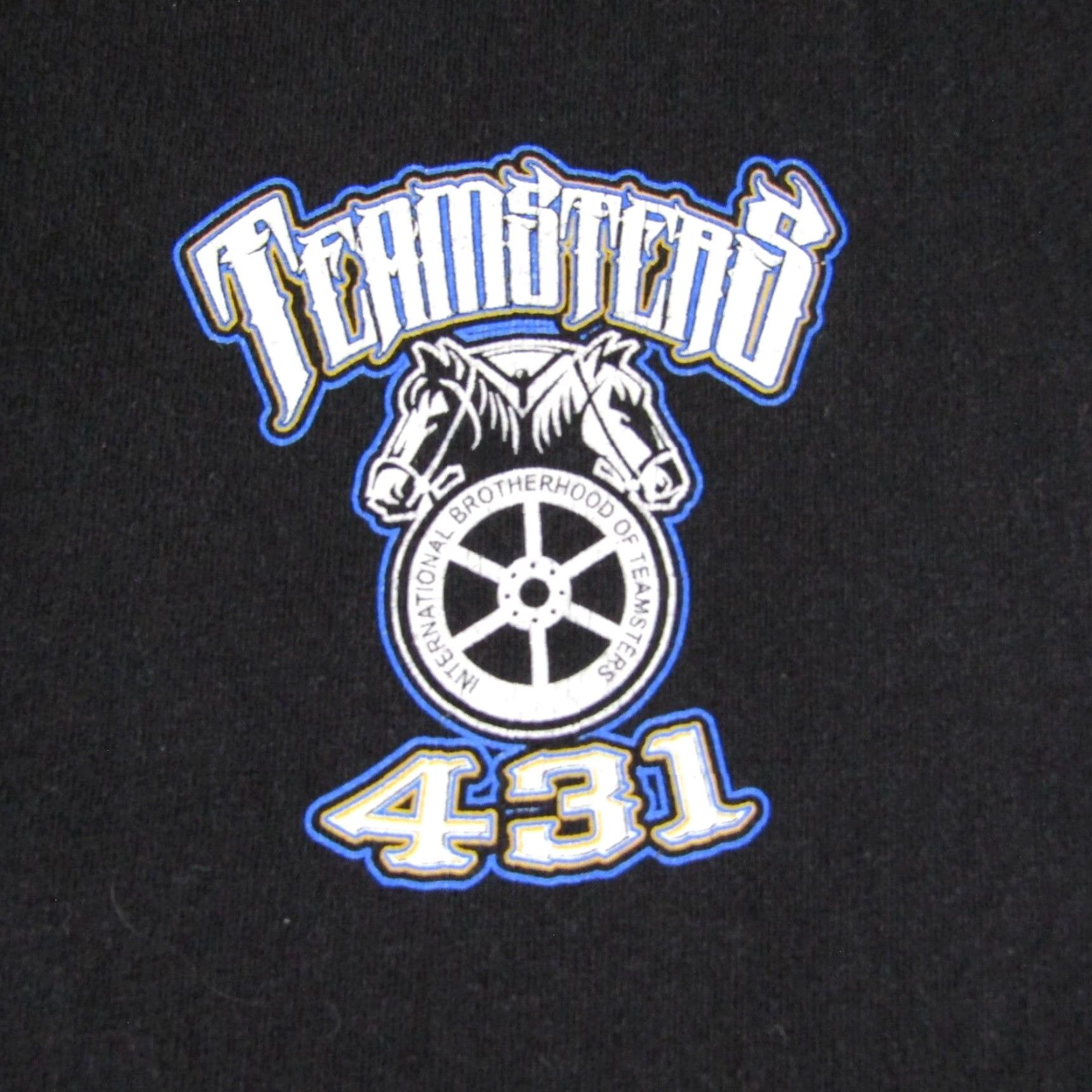 Vintage VINTAGE Teamsters Shirt Bayside Mens XL Black Cotton Knit Crew Neck Short Sleeve Logo Graphic Print USA 431 Fresno California USA Size US XL / EU 56 / 4 - 3 Thumbnail