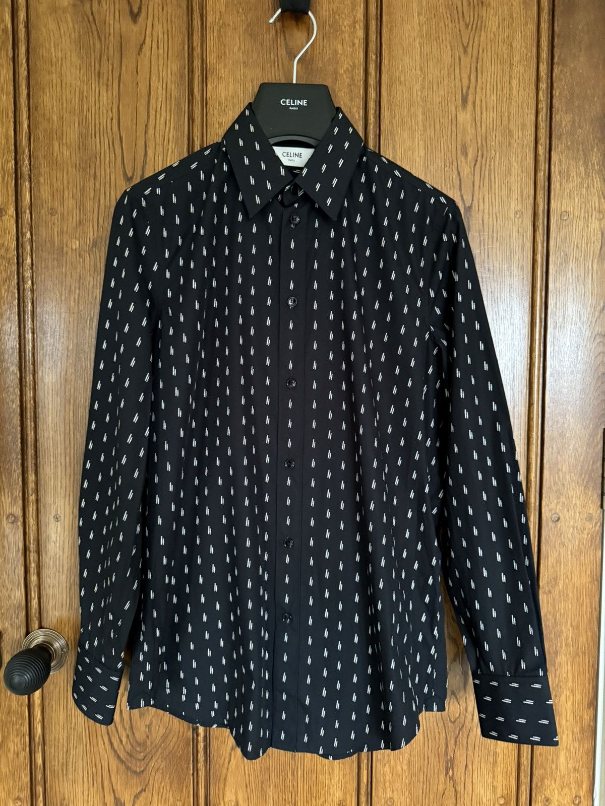 Celine SS19 Grail Celine lines stripe black white shirt Hedi 37 new Size US S / EU 44-46 / 1 - 2 Thumbnail