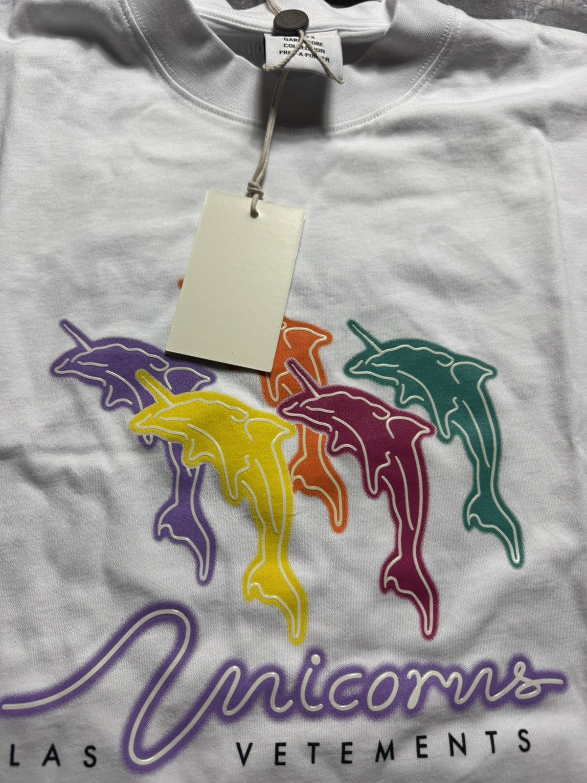 Vetements Vetements Las Vetements Unicorn Dolphins t-shirt in White Size US L / EU 52-54 / 3 - 4 Thumbnail