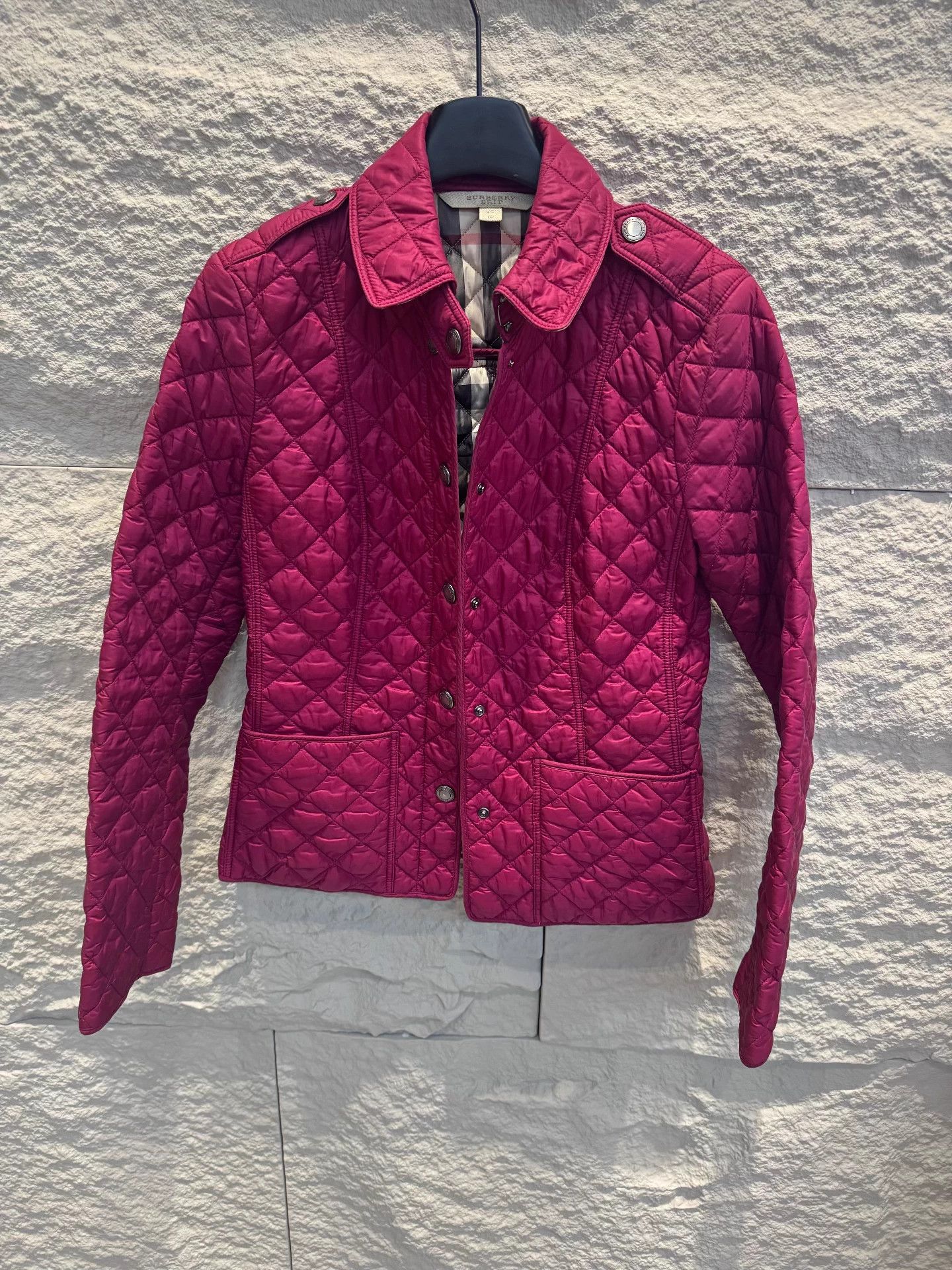 Burberry BURBERRY Pink Check Colorblocked Puffer Women's XS Size XS / US 0-2 / IT 36-38 - 1 Thumbnail