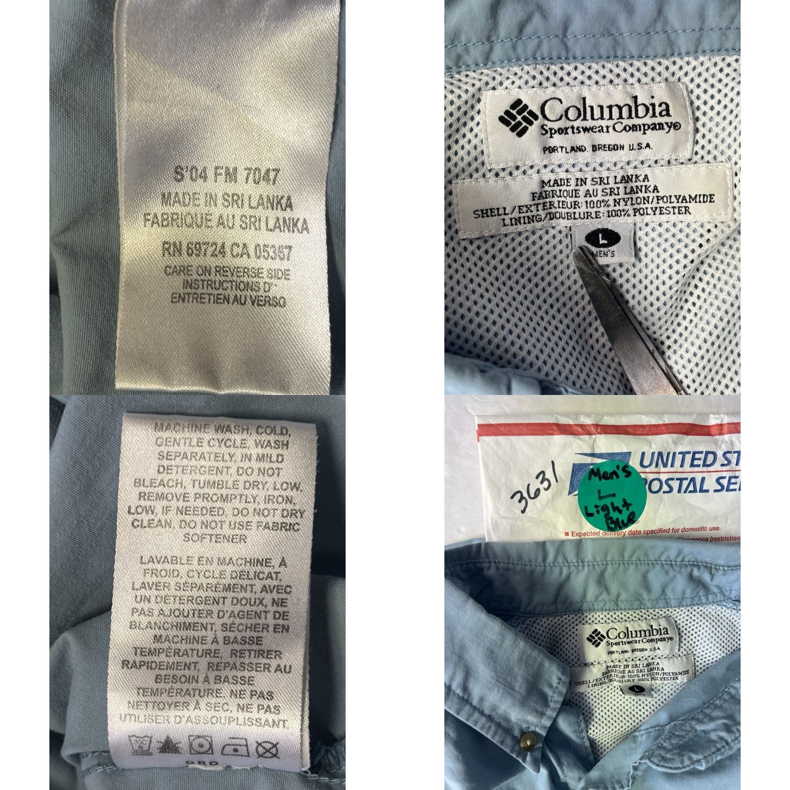 Vintage Columbia PFG Shirt Mens L Button-Up Short Sleeve Blue 30+ UPF Collared Nylon Polyester Pockets Size US L / EU 52-54 / 3 - 8 Thumbnail