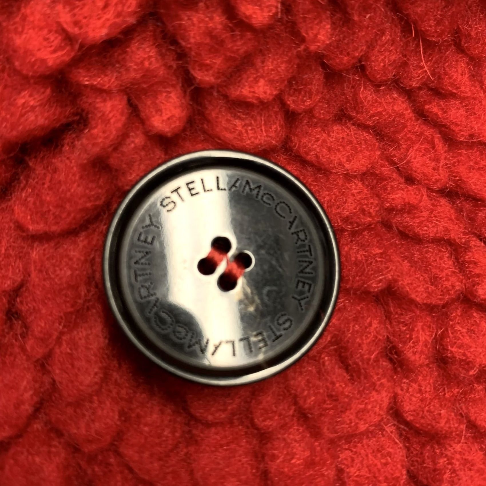 Stella McCartney STELLA McCARTNEY Coat Red Not Listed Textured Faux Fur Notch Lapel Size M Women Wool Italy Size M / US 6-8 / IT 42-44 - 5 Thumbnail