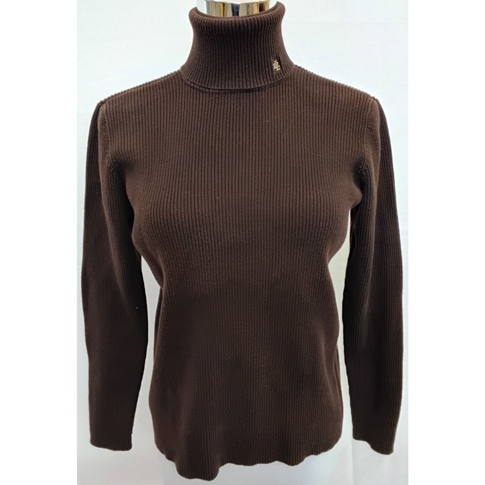 Lauren Ralph Lauren Lauren Ralph Lauren Turtle Neck Women's M Brown VTG Size M / US 6-8 / IT 42-44 - 2 Thumbnail