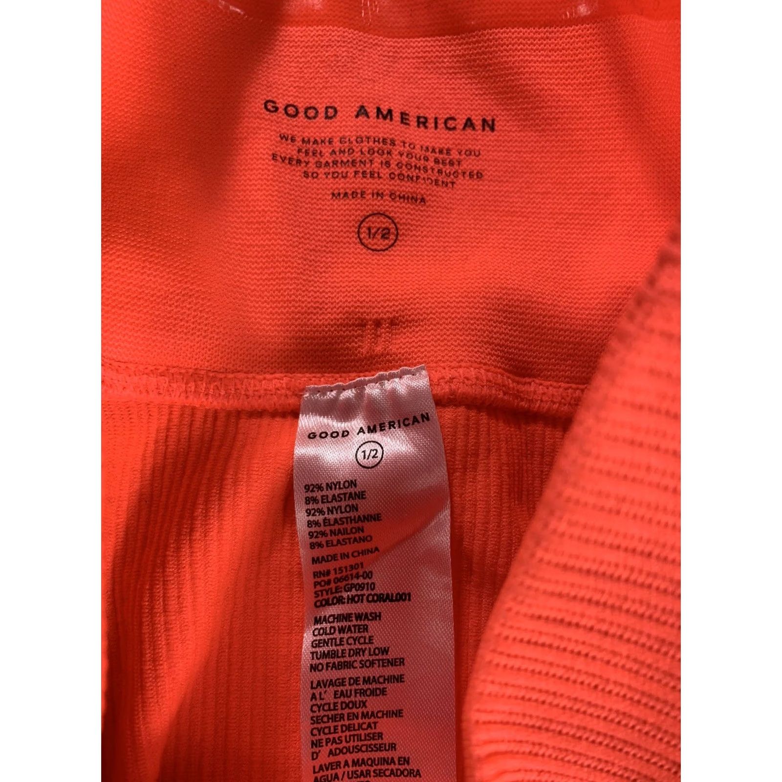 Good American GOOD AMERICAN Leggings WOMENS Size 1 or 2 NEON ORANGE BRIGHT RUNNING YOGA 24x23 Size 26" / US 2 / IT 38 - 7 Thumbnail