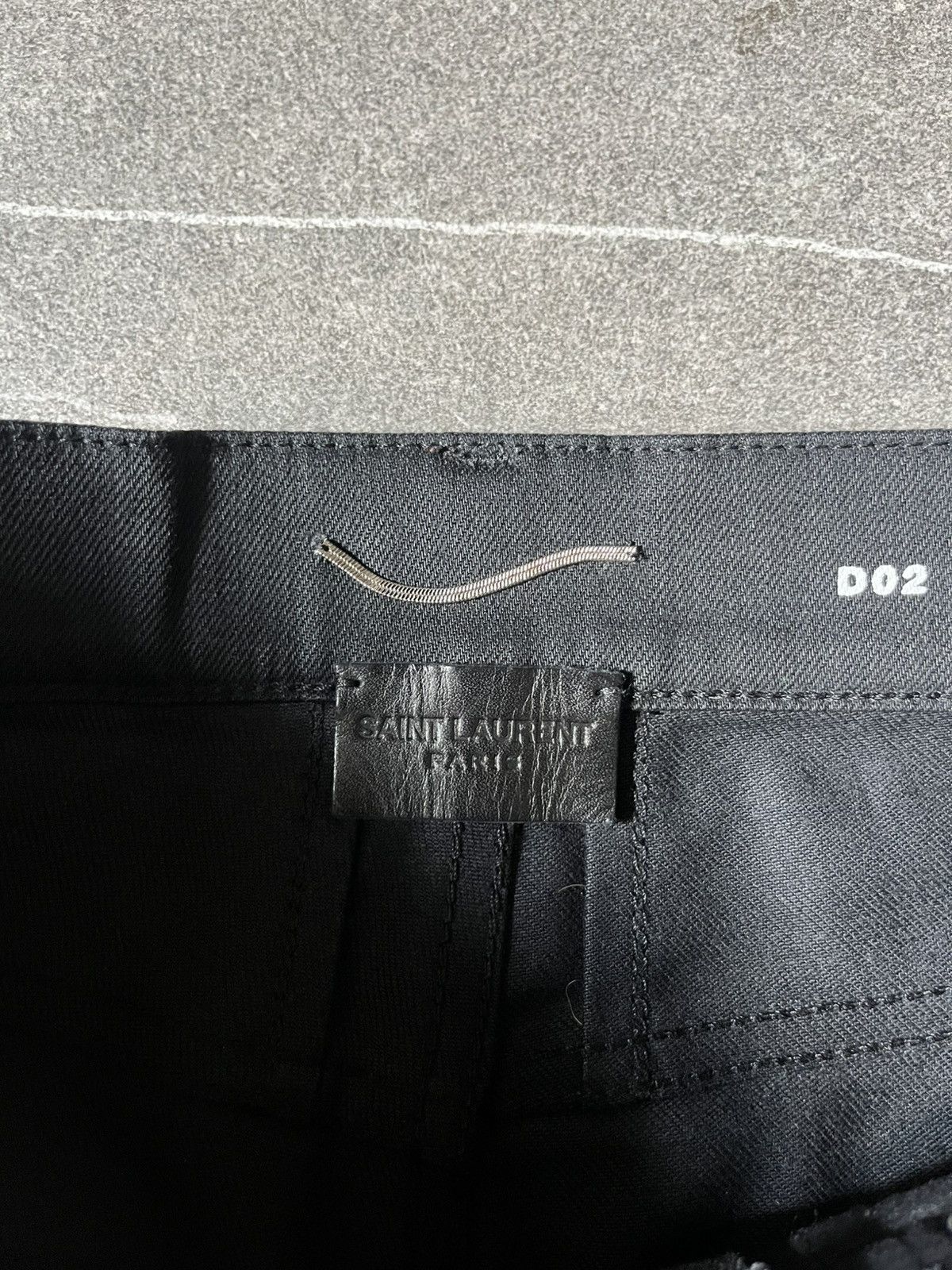 Saint Laurent Paris Saint Laurent Leather Panel Zipper Denim Size US 29 - 10 Thumbnail