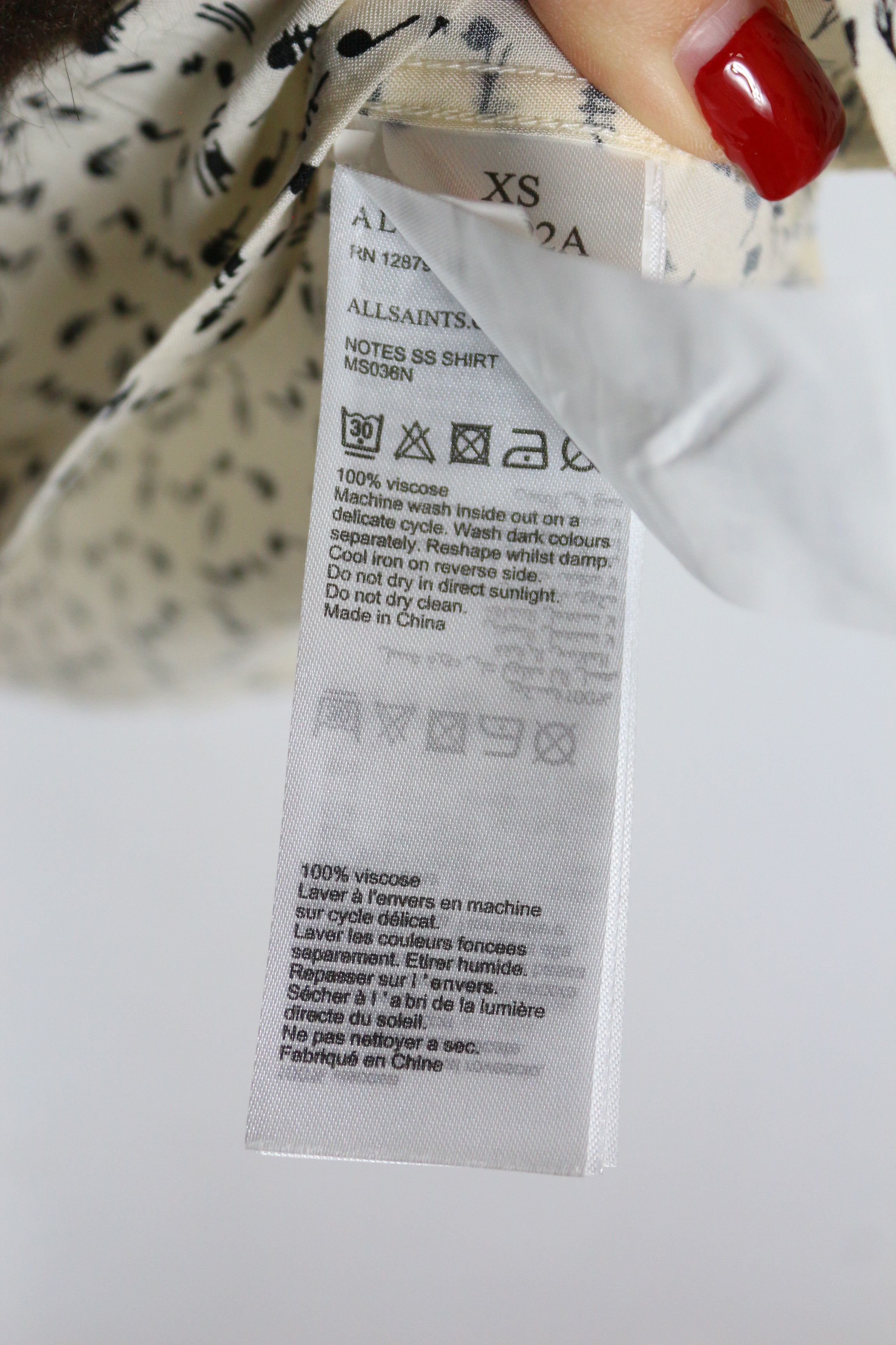 Allsaints Allsaints Notes Japanese Printed Viscose Open Collar Shirt Size US XS / EU 42 / 0 - 5 Thumbnail