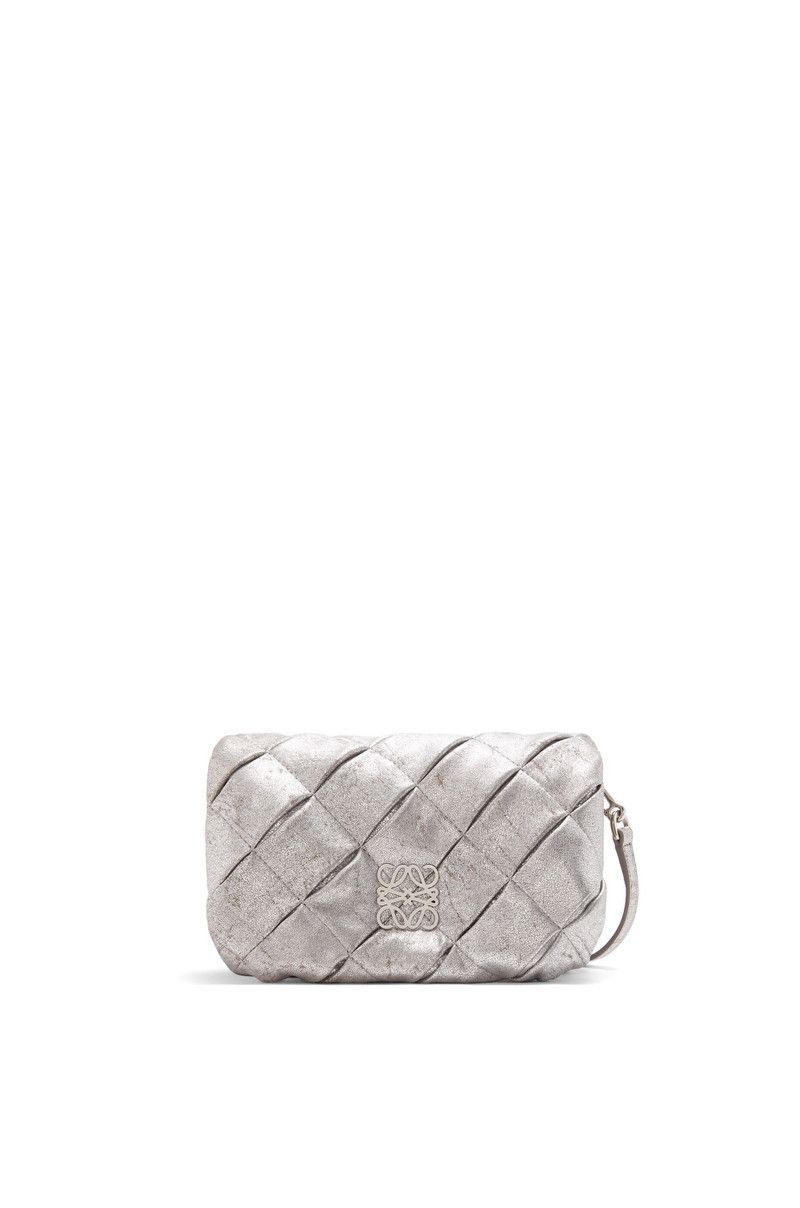 Loewe o1in1g0426 Size: OS/ Goya Mini Puffer Bag in Silver Size ONE SIZE - 1 Thumbnail