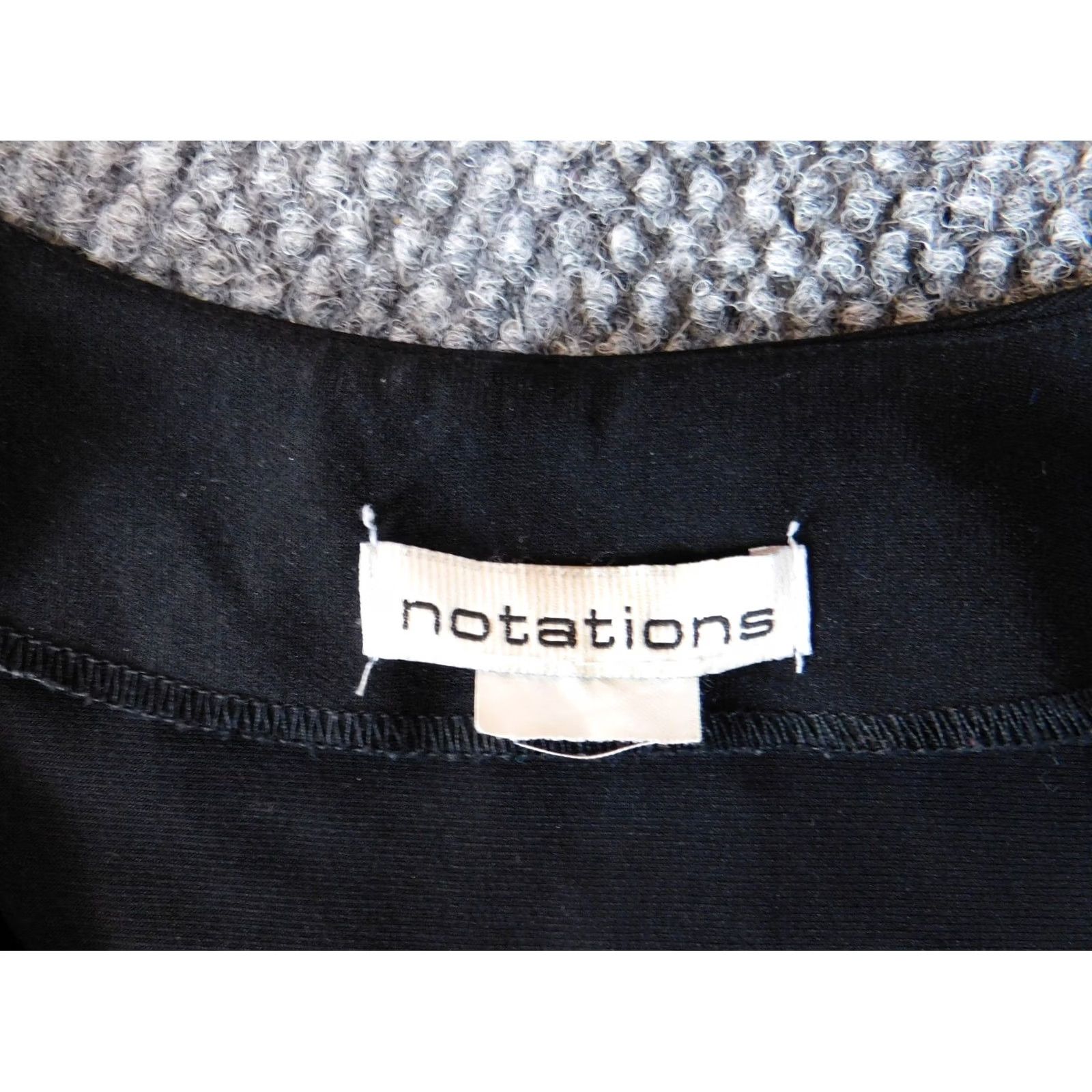 Vintage Notations Womens Blouse Shirt M Black V-Neck Short Sleeve Pullover Casual Regular Polyester Rayon Button Lightweight Stretch Classic Size M / US 6-8 / IT 42-44 - 4 Thumbnail