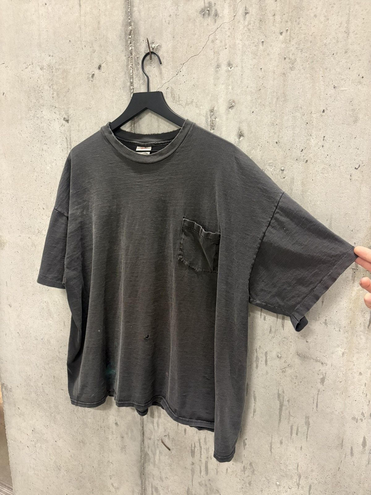 Vintage Vintage Blank Shirt Pocket Faded Boxy Distressed Grunge Band Size US XXL / EU 58 / 5 - 2 Thumbnail