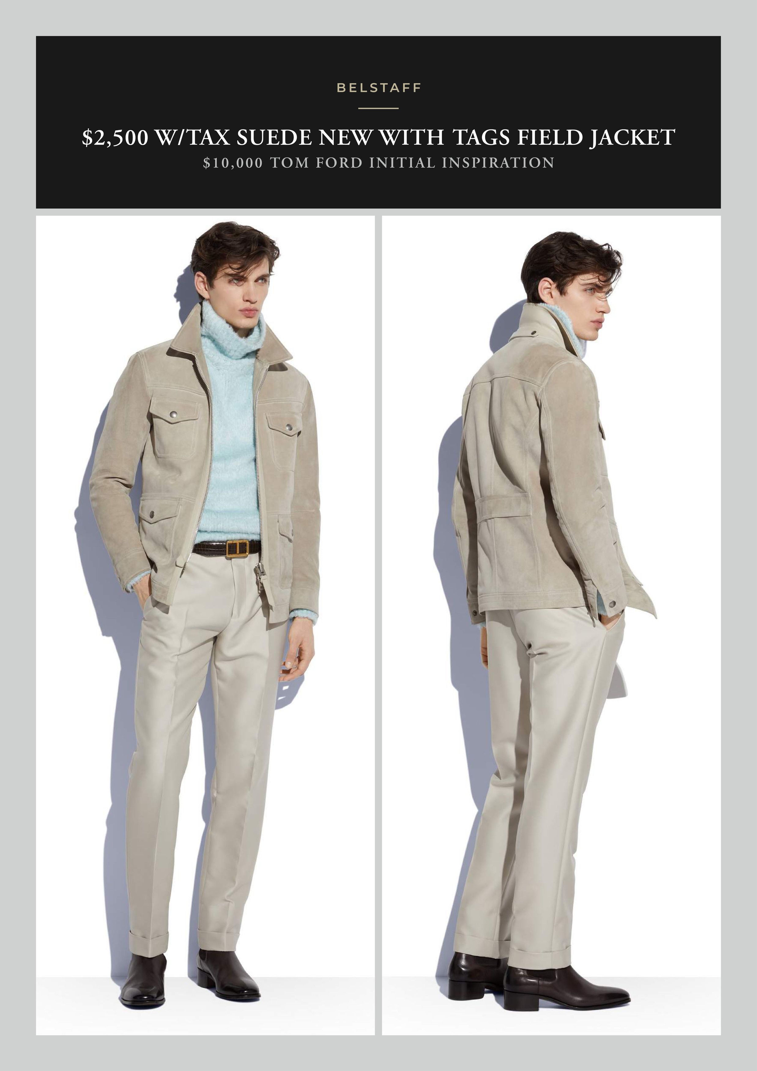 Belstaff Coveted, Badass New $2,500 BELSTAFF Beige Suede Field Jacket Size US M / EU 48-50 / 2 - 5 Thumbnail