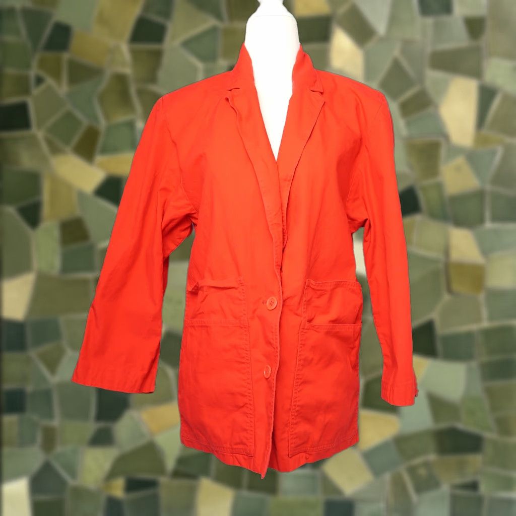 Nordstrom VINTAGE 90s Nordstrom Brass Plum bright red cotton blazer jacket Blazer M Red Casual Cotton 1990s Mens Women? Size M / US 6-8 / IT 42-44 - 1 Thumbnail