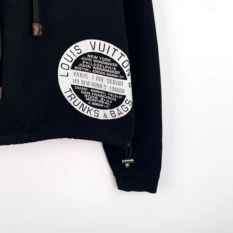 Louis Vuitton Louis Vuitton Black logo-print cotton hooded drawstring lo Size XS / US 0-2 / IT 36-38 - 4 Thumbnail