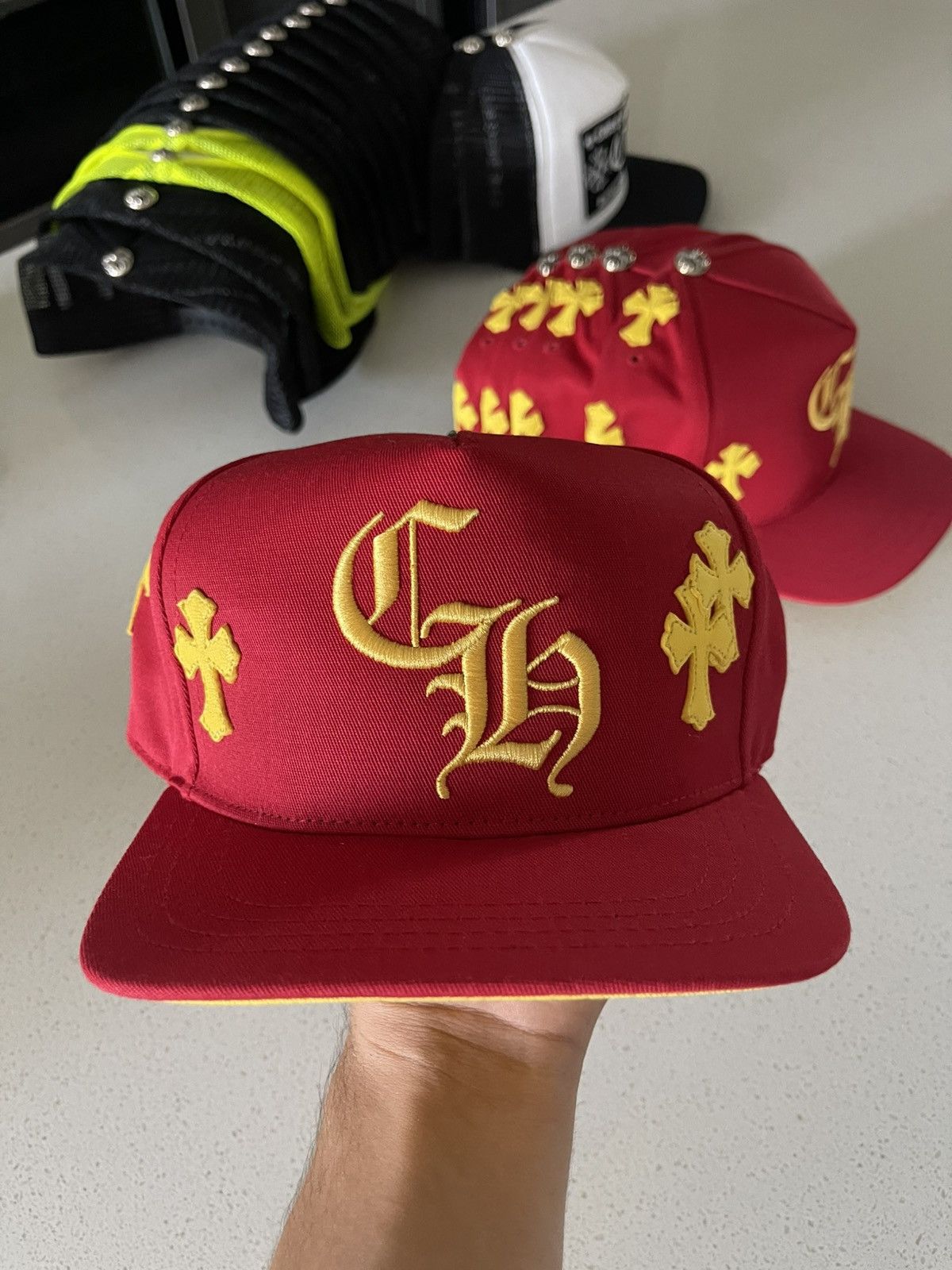 Chrome Hearts Chrome Hearts Red Yellow Patch Hat Size ONE SIZE - 2 Thumbnail
