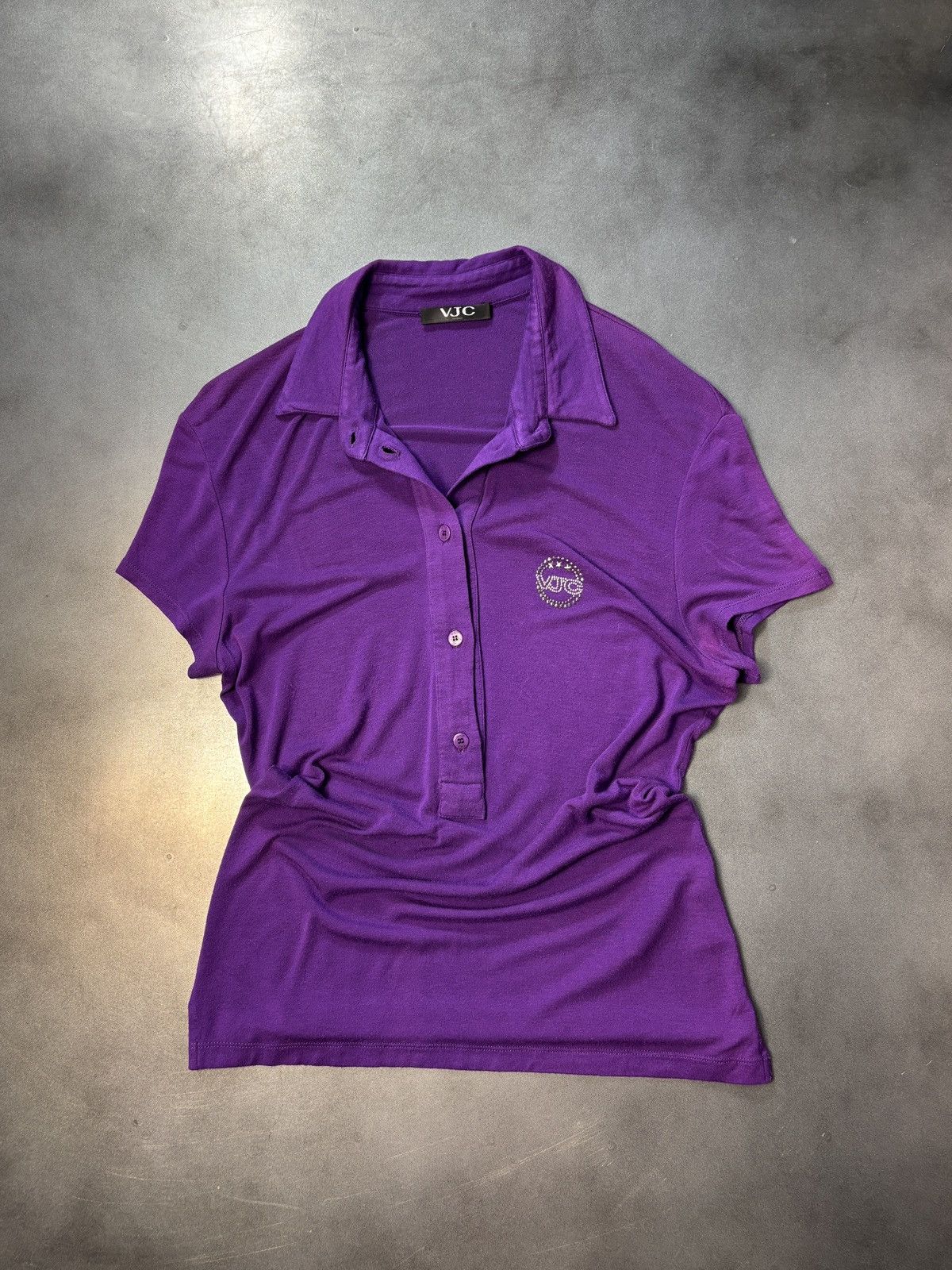 Versace × Versace Jeans Couture × Vintage Vintage Versace Jeans Couture Polo Shirt Y2K 2000s Half Butt Size S / US 4 / IT 40 - 13 Thumbnail