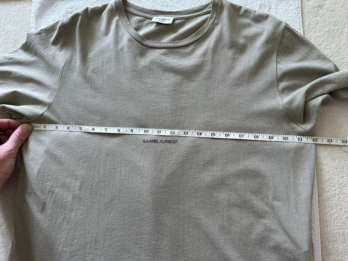 Saint Laurent Paris $550 Saint Laurent Rive Gauche logo t shirt olive khaki M Size US M / EU 48-50 / 2 - 3 Thumbnail