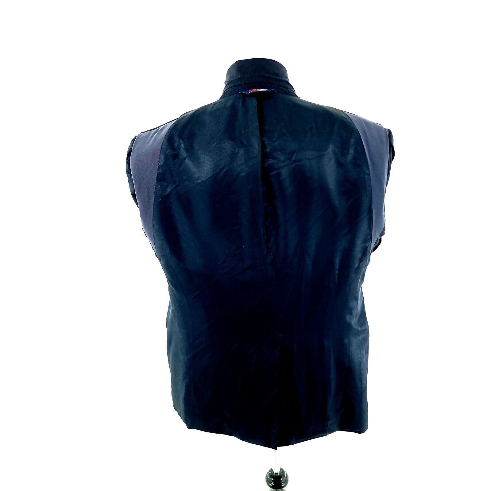Stafford Stafford Wool 2 Button Suit Jacket 40S Blue Herringbone Size 40S - 10 Thumbnail