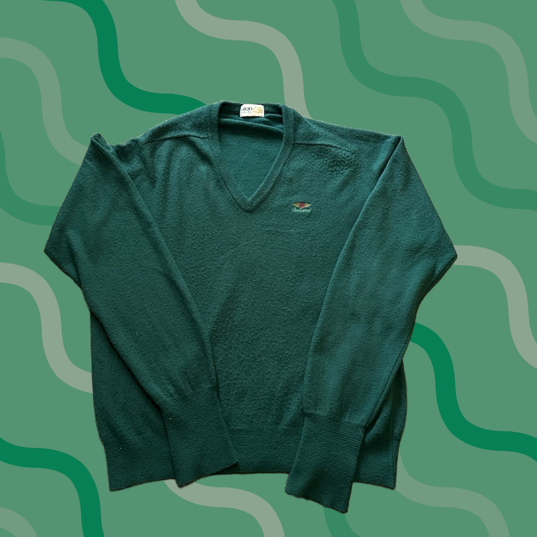 Izod VINTAGE Izod Golf Sweater Mens L V-Neck Green Size US L / EU 52-54 / 3 - 1 Thumbnail