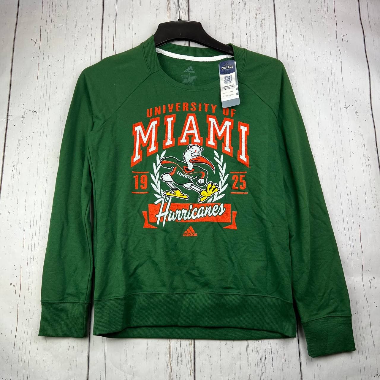 Adidas Miami Hurricanes NCAA Small Pullover Sweatshirt New Men Size US S / EU 44-46 / 1 - 1 Thumbnail
