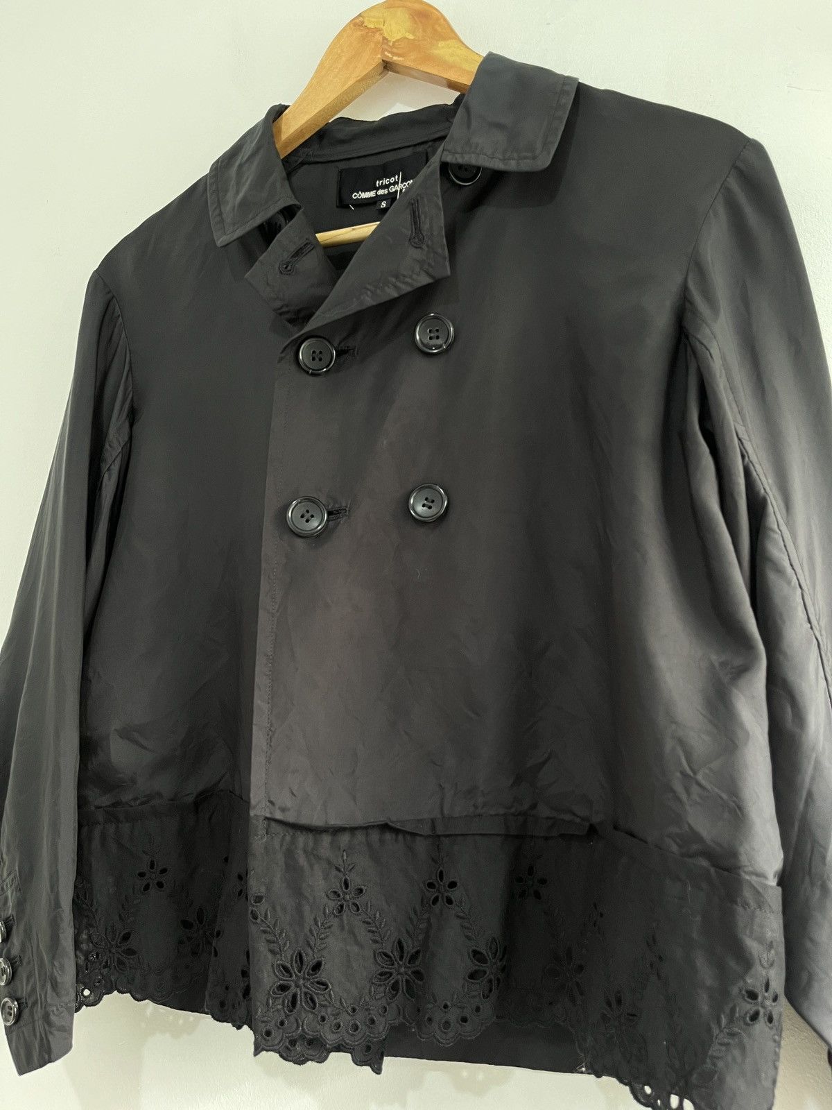 Tricot Comme des Garcons Double Breasted Lace Hem Jacket Size S / US 4 / IT 40 - 4 Thumbnail