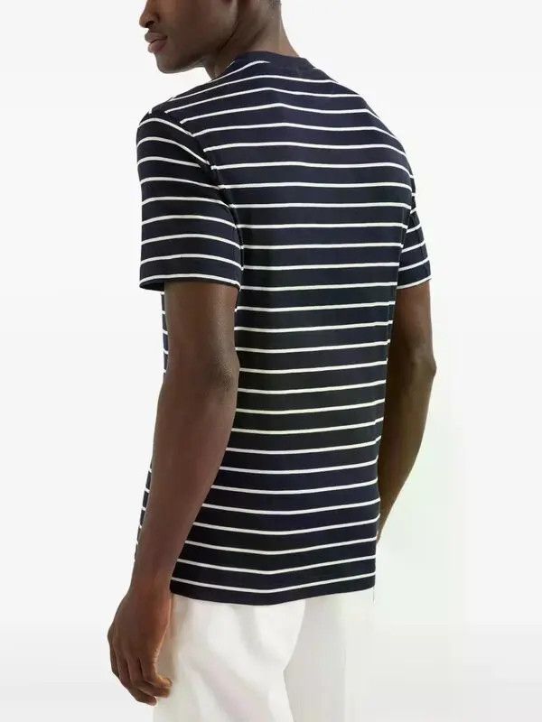 Brunello Cucinelli o1y0526 Crewneck T-Shirt in Midnight Blue/White Size US M / EU 48-50 / 2 - 4 Thumbnail