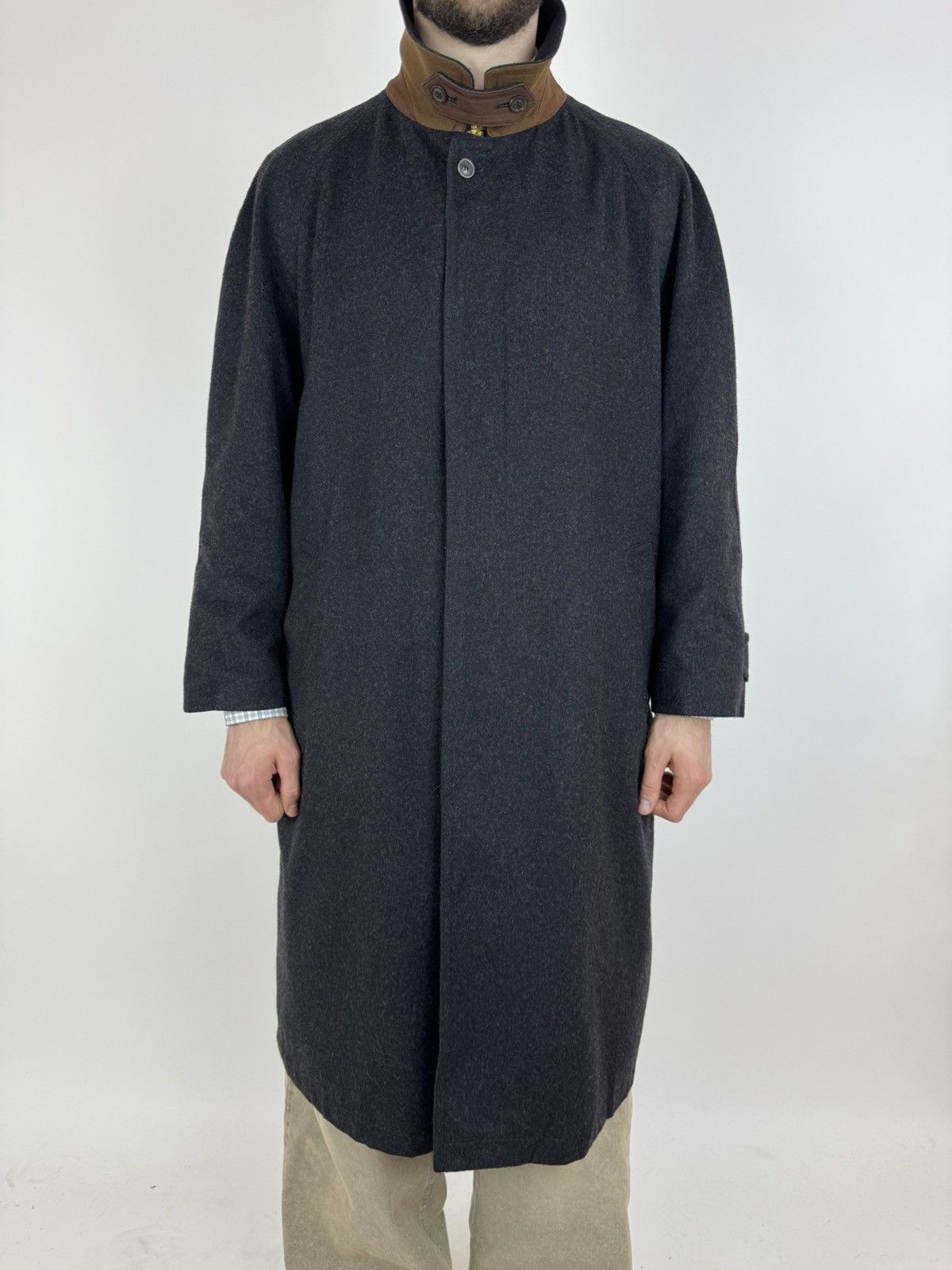 Schneiders SCHNEIDERS Wool Coat Vintage Long Trench Peacoat Coat 54/2XL Size US XXL / EU 58 / 5 - 5 Thumbnail