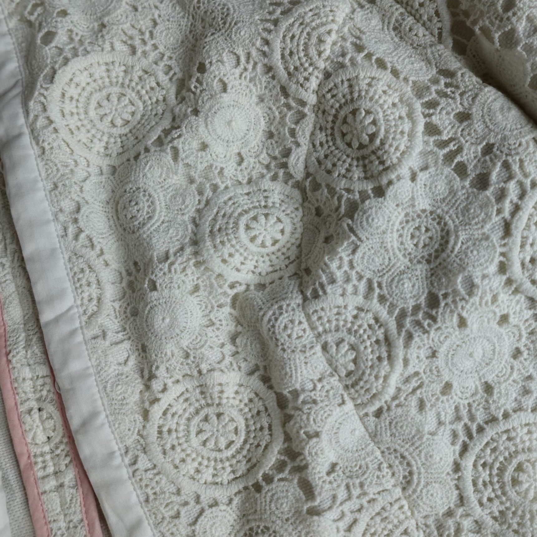 Boden Boden Womens Jacket 10 White Crochet Band Collar Tang Blazer Coat Shirt Jacket Knit Cotton Long Sleeve Casual Business Womens Size L / US 10 / IT 46 - 2 Thumbnail