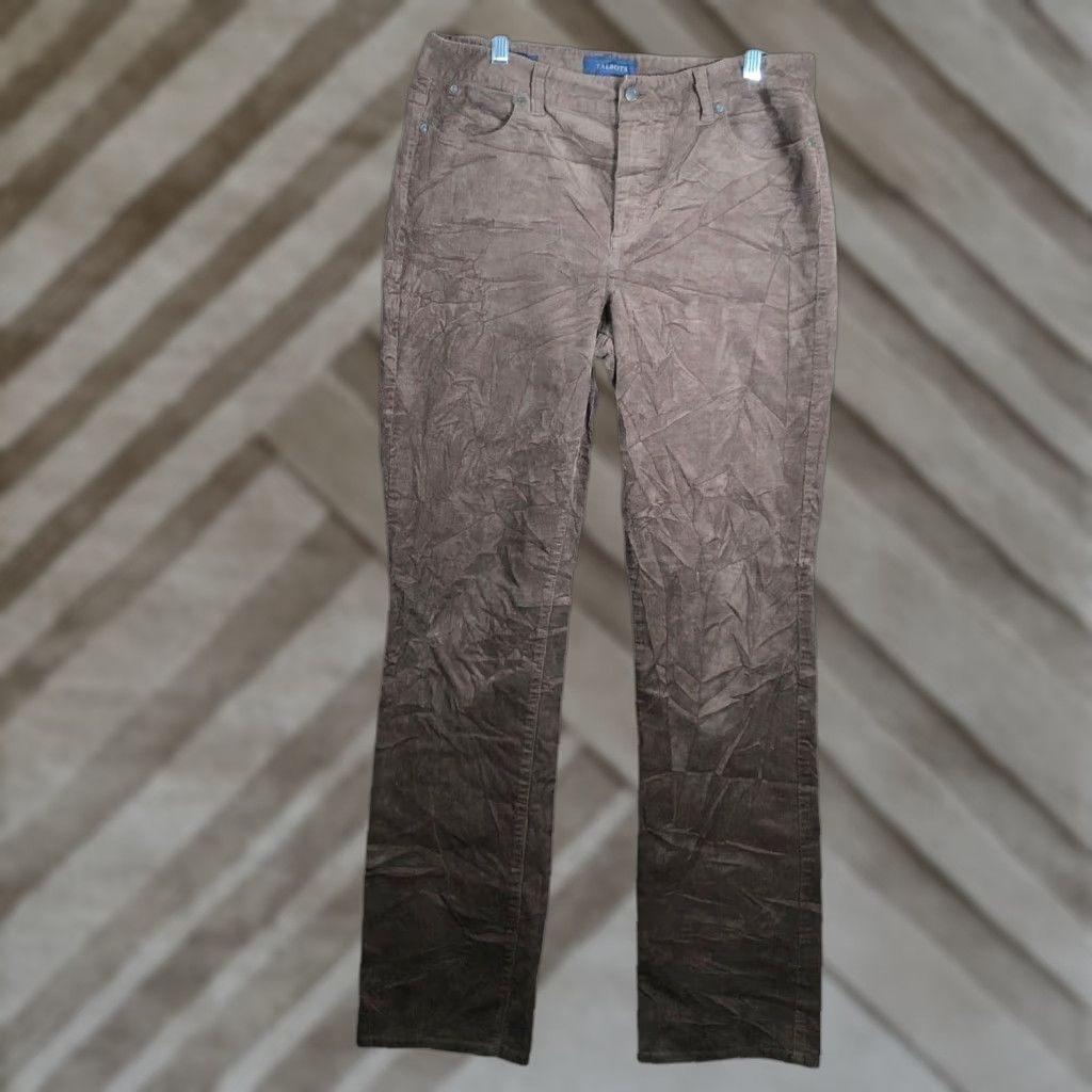 Talbots Talbots Womens Pants Brown Corduroy High Rise Heritage Straight Stretch 12 Size 24" / US 00 / IT 34 - 1 Thumbnail