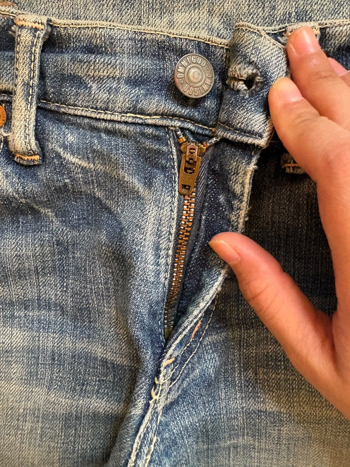 Japanese Brand × OMNIGOD Vintage Japanese Omnigod Mud Wash Bootcut Flare Jeans Size 27" / US 4 / IT 40 - 3 Thumbnail