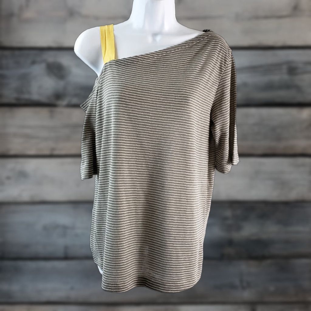 Vintage Sundance Womens Myra Tee M Gray Striped Half Sleeves Shirt Womens Gray Size M / US 6-8 / IT 42-44 - 1 Thumbnail